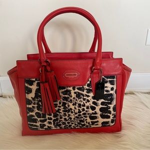 Coach Bag - Red Cheetah Print